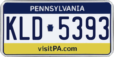 PA license plate KLD5393