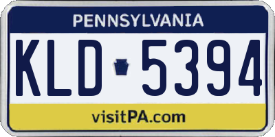 PA license plate KLD5394