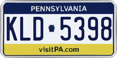 PA license plate KLD5398