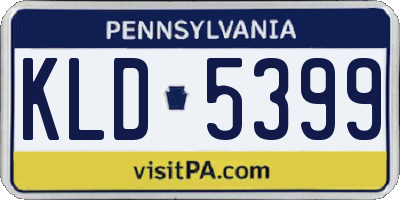 PA license plate KLD5399