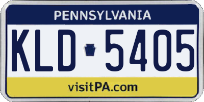 PA license plate KLD5405