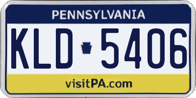 PA license plate KLD5406