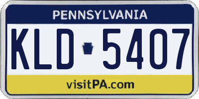 PA license plate KLD5407