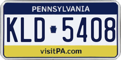 PA license plate KLD5408