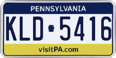 PA license plate KLD5416