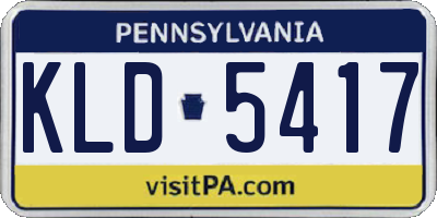 PA license plate KLD5417