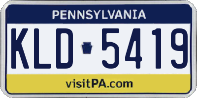 PA license plate KLD5419