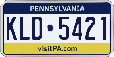 PA license plate KLD5421