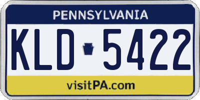 PA license plate KLD5422
