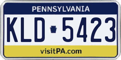 PA license plate KLD5423