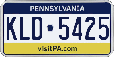 PA license plate KLD5425