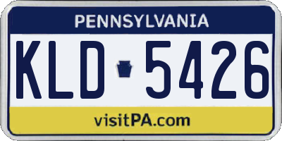 PA license plate KLD5426