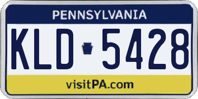 PA license plate KLD5428
