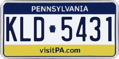PA license plate KLD5431