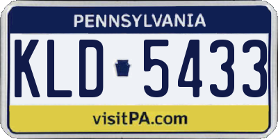 PA license plate KLD5433