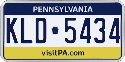 PA license plate KLD5434