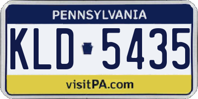 PA license plate KLD5435