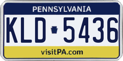 PA license plate KLD5436