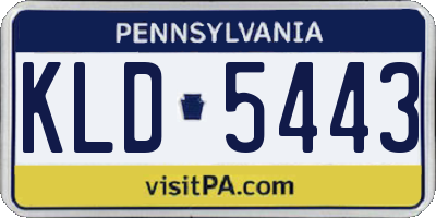 PA license plate KLD5443
