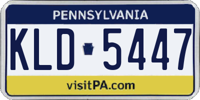 PA license plate KLD5447
