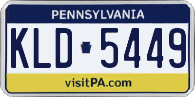 PA license plate KLD5449