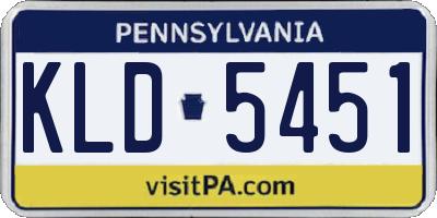 PA license plate KLD5451
