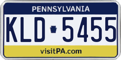 PA license plate KLD5455