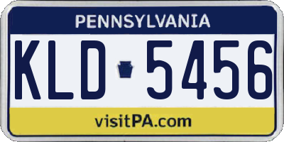 PA license plate KLD5456