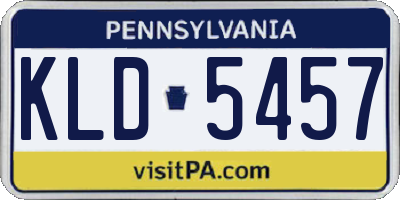 PA license plate KLD5457
