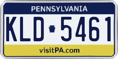 PA license plate KLD5461