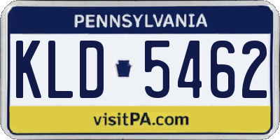 PA license plate KLD5462