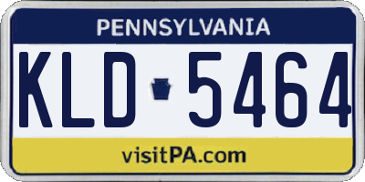PA license plate KLD5464