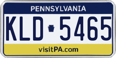 PA license plate KLD5465