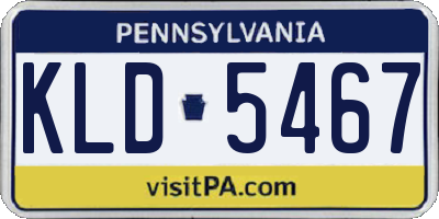 PA license plate KLD5467