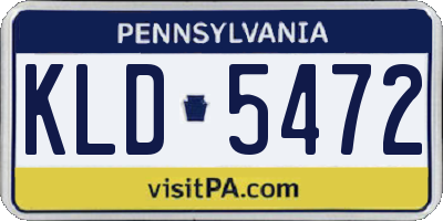PA license plate KLD5472