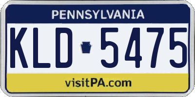 PA license plate KLD5475
