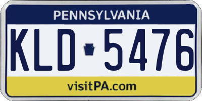 PA license plate KLD5476