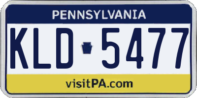 PA license plate KLD5477