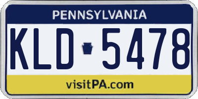 PA license plate KLD5478