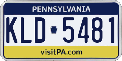 PA license plate KLD5481