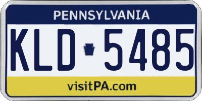PA license plate KLD5485