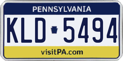 PA license plate KLD5494