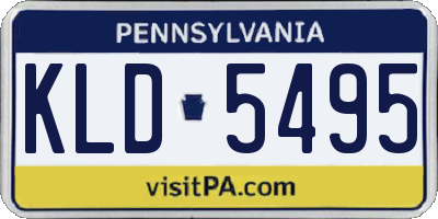 PA license plate KLD5495
