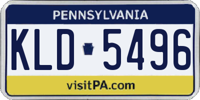 PA license plate KLD5496