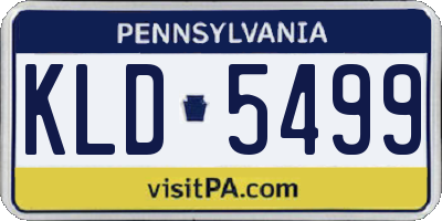 PA license plate KLD5499