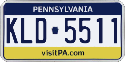 PA license plate KLD5511