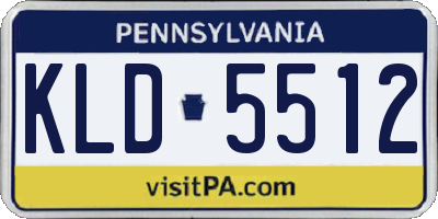 PA license plate KLD5512