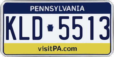 PA license plate KLD5513