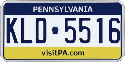 PA license plate KLD5516