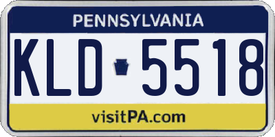 PA license plate KLD5518